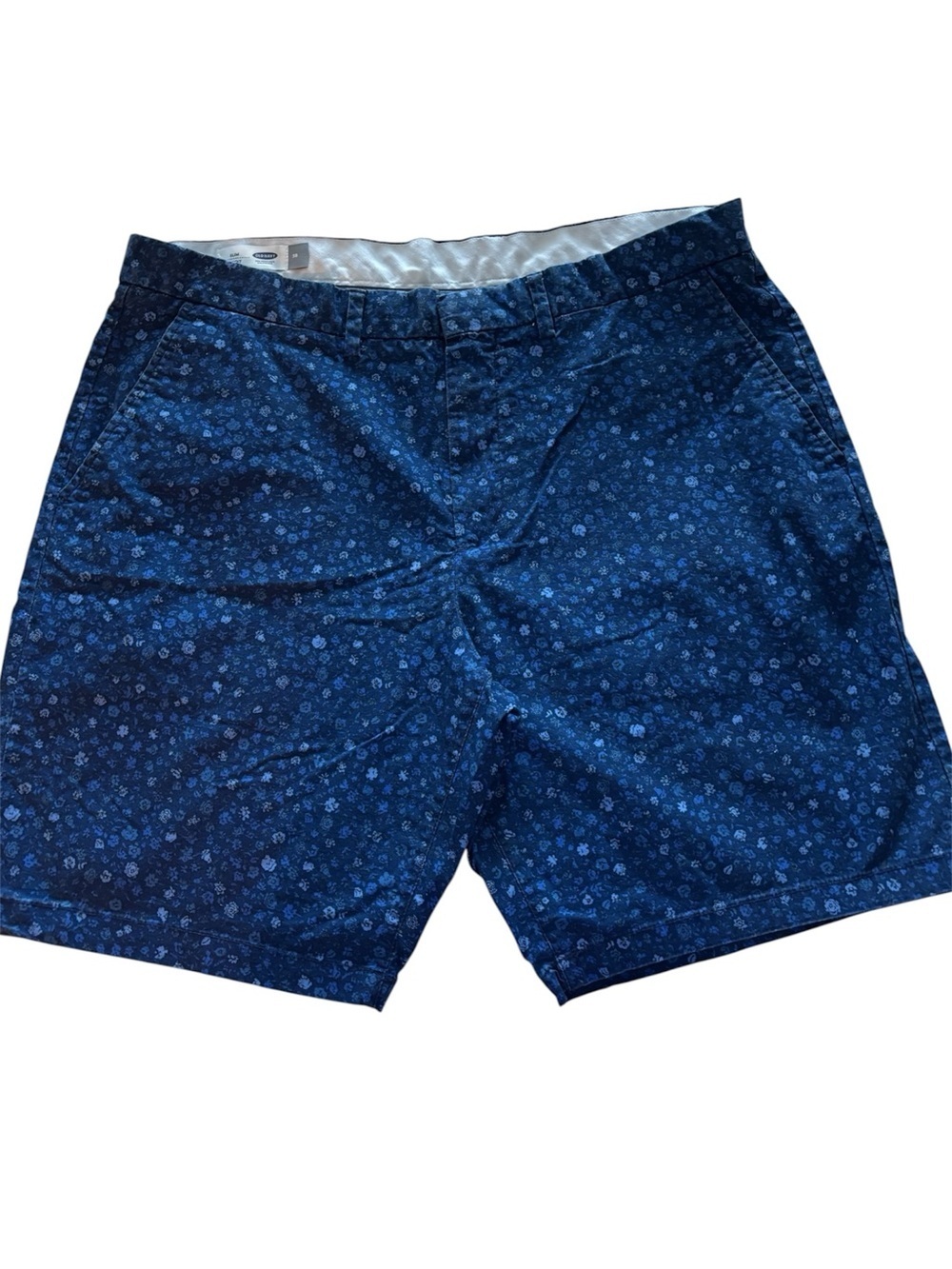 Men's Navy Blue Floral Print Shorts Sz/38